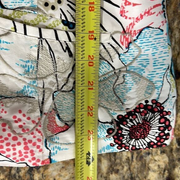 Chico’s Silk Colorful Floral Embroidery Blazer Jacket Size 12 - Picture 8 of 9